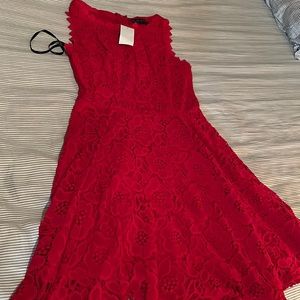 New with tag, red lacy dress size small